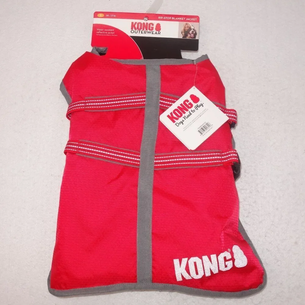 NEW Kong Dog Rip Stop Blanket Coat Jacket Water Resistant Fleece Size XS RED